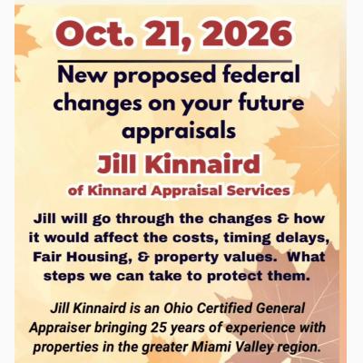 Main Monthly Meeting: What You Need to Know About Proposed Federal Appraisal Changes