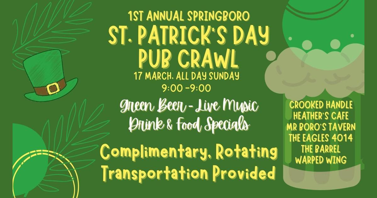 Springboro's 1st Annual St. Patrick's Day Pub Crawl