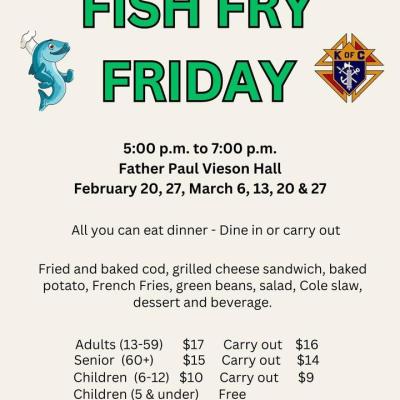 Sacred Heart Fish Fry-New Carlisle