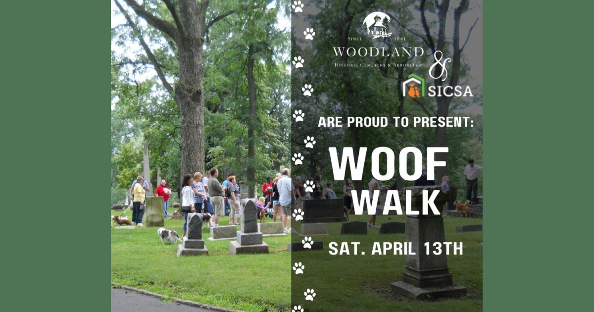 Woof Walk!  Woodland Cemetery April 13
