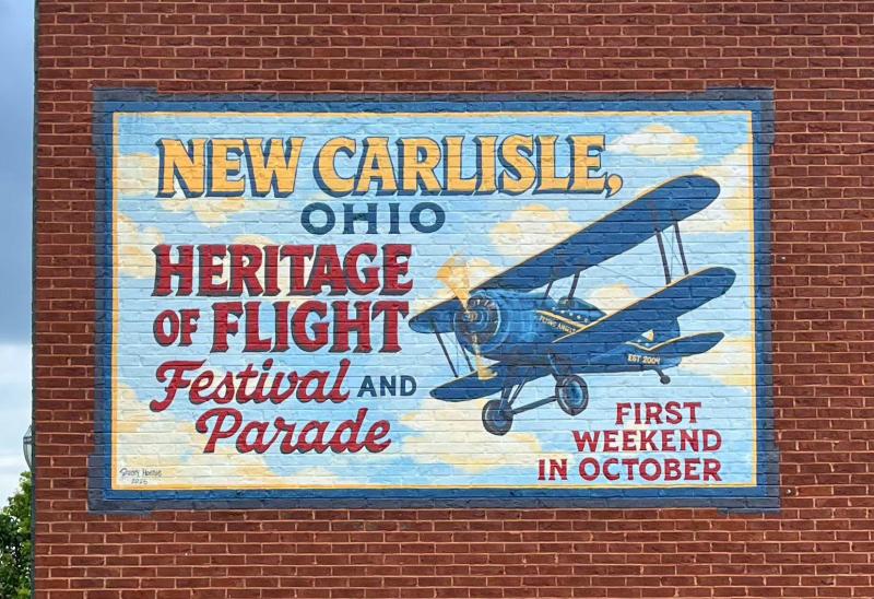 Heritage Of Flight Festival mural in City of New Carlisle
