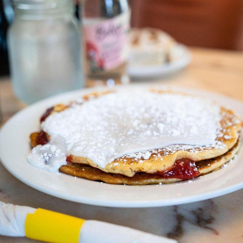 Jelly Donut Pancakes at Butter Cafe