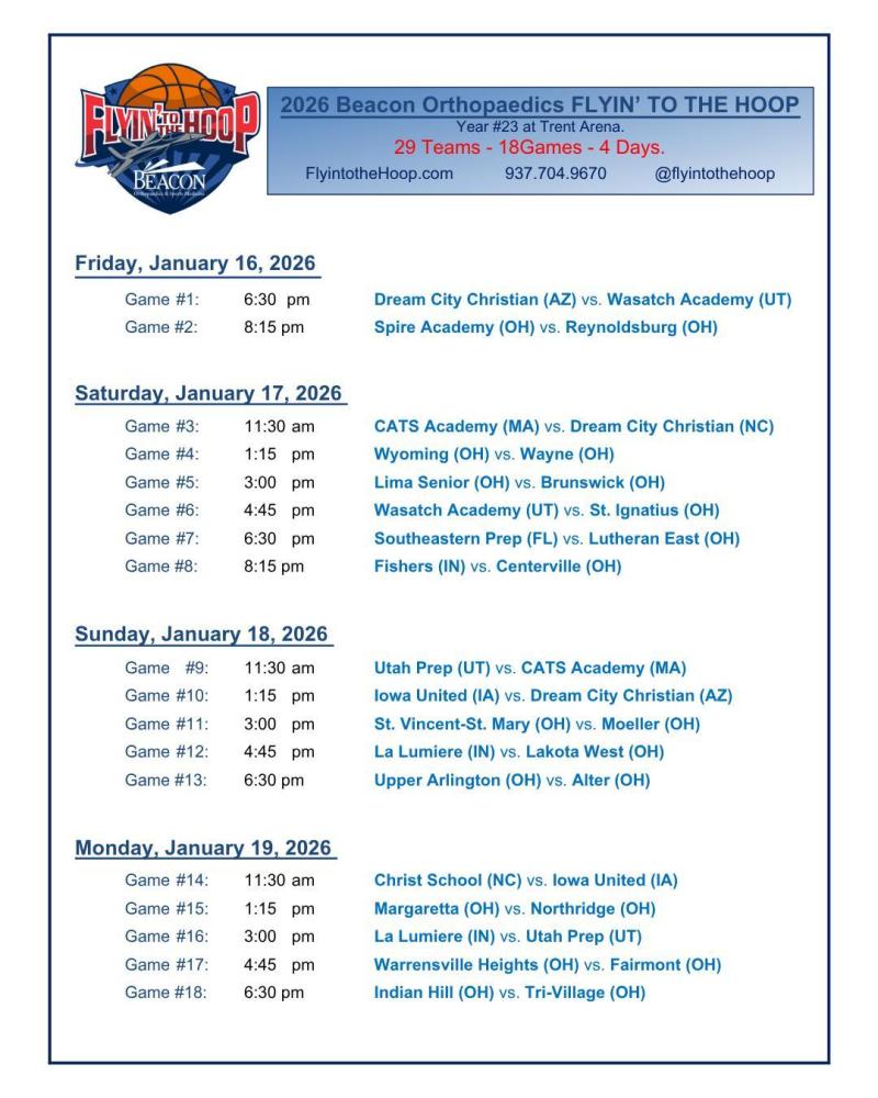 2026 schedule Flyin To The Hoop